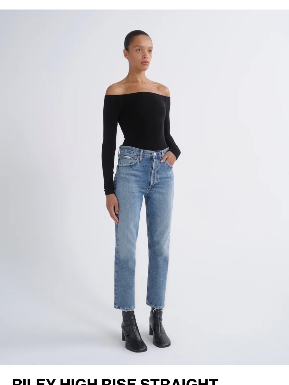 AGOLDE Riley High Rise Straight Crop Jeans Size 26 Frequency